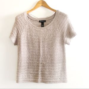 INC Short Sleeve Knit Sweater with Sparkle